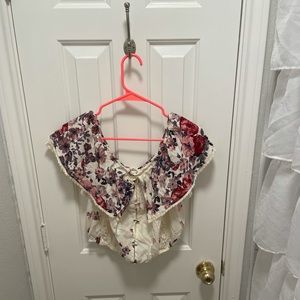 Off the shoulder floral blouse